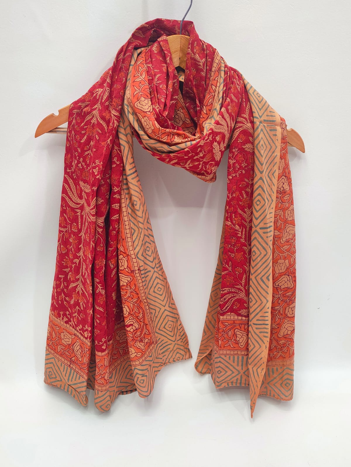 Cotton Stoles Hand block Printed