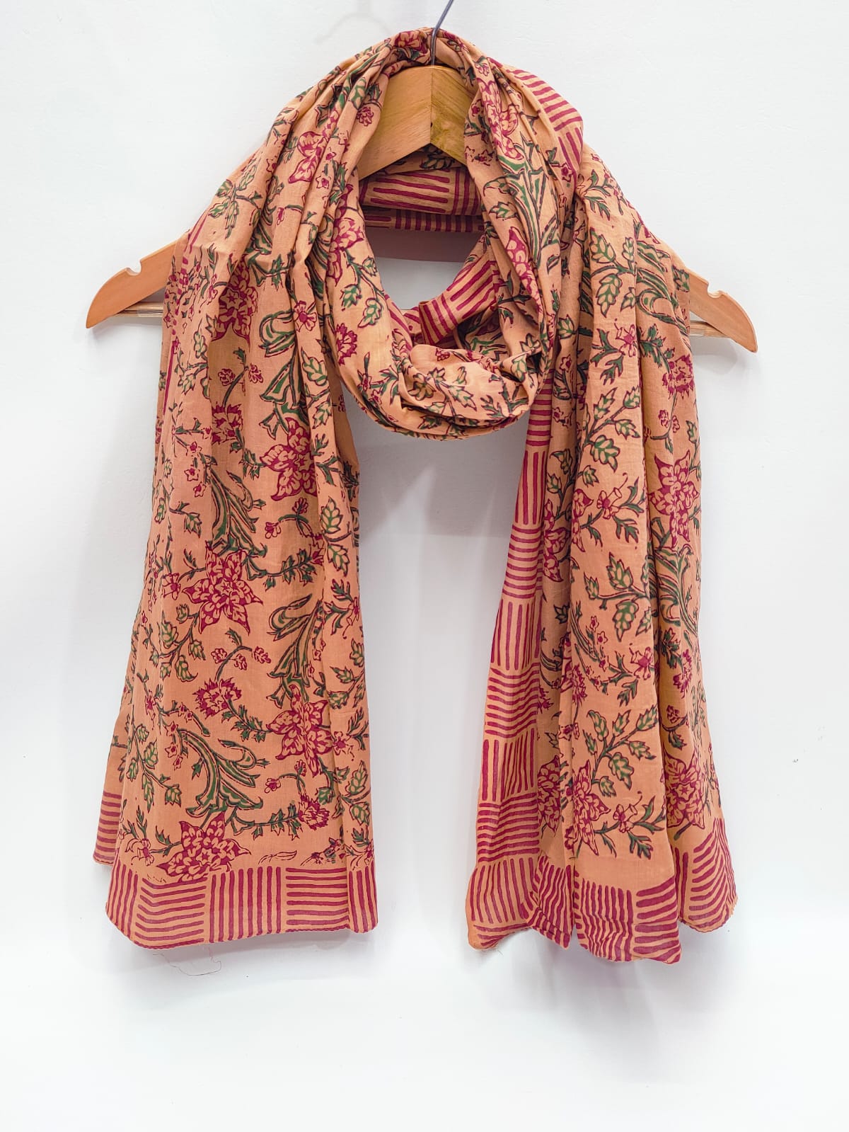 Cotton Stoles Hand block Printed