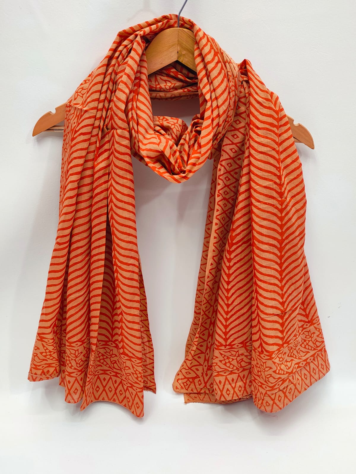 Cotton Stoles Hand block Printed