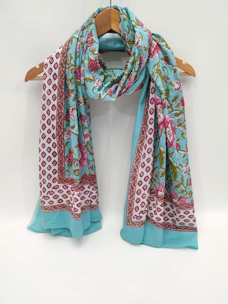 2 meter hand block printed Dupatta Stole