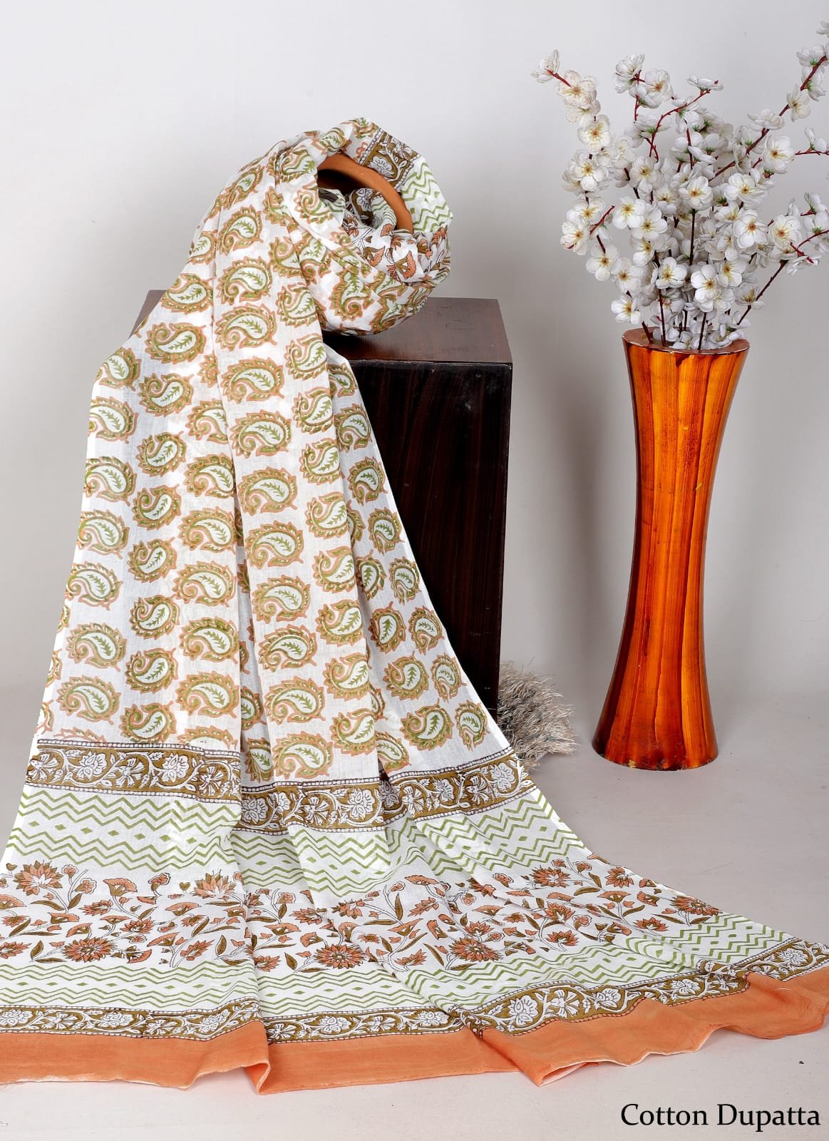 Bagru cotton dupatta