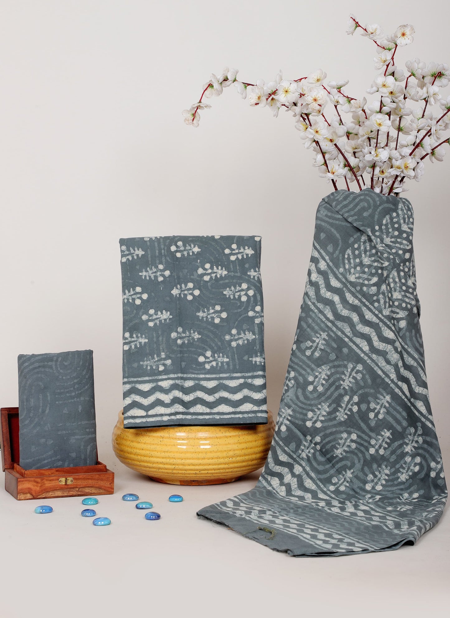 Bagru Hand Block Cotton Salwar Suit Set with Cotton Dupatta