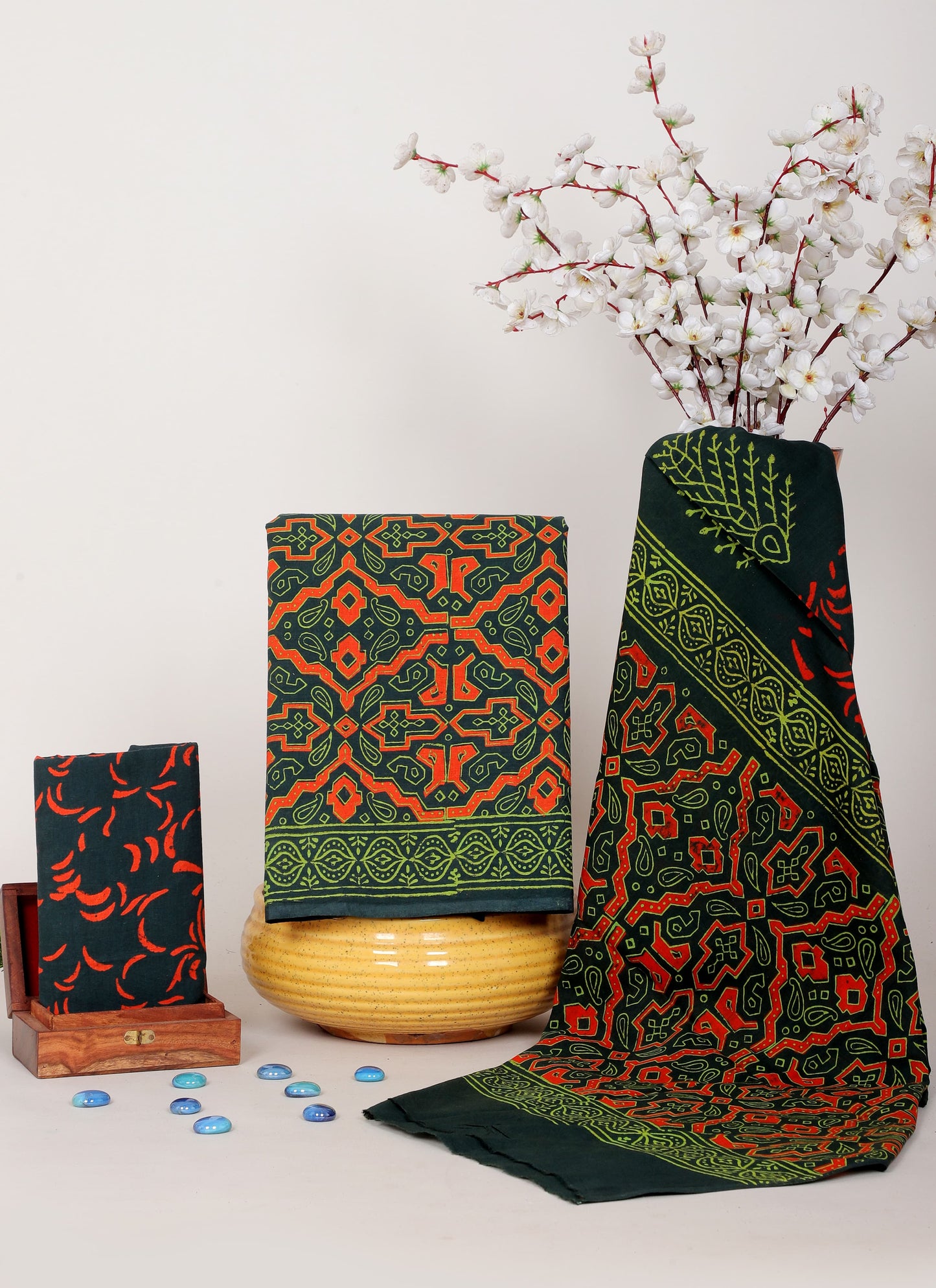 Bagru Hand Block Cotton Salwar Suit Set with Cotton Dupatta