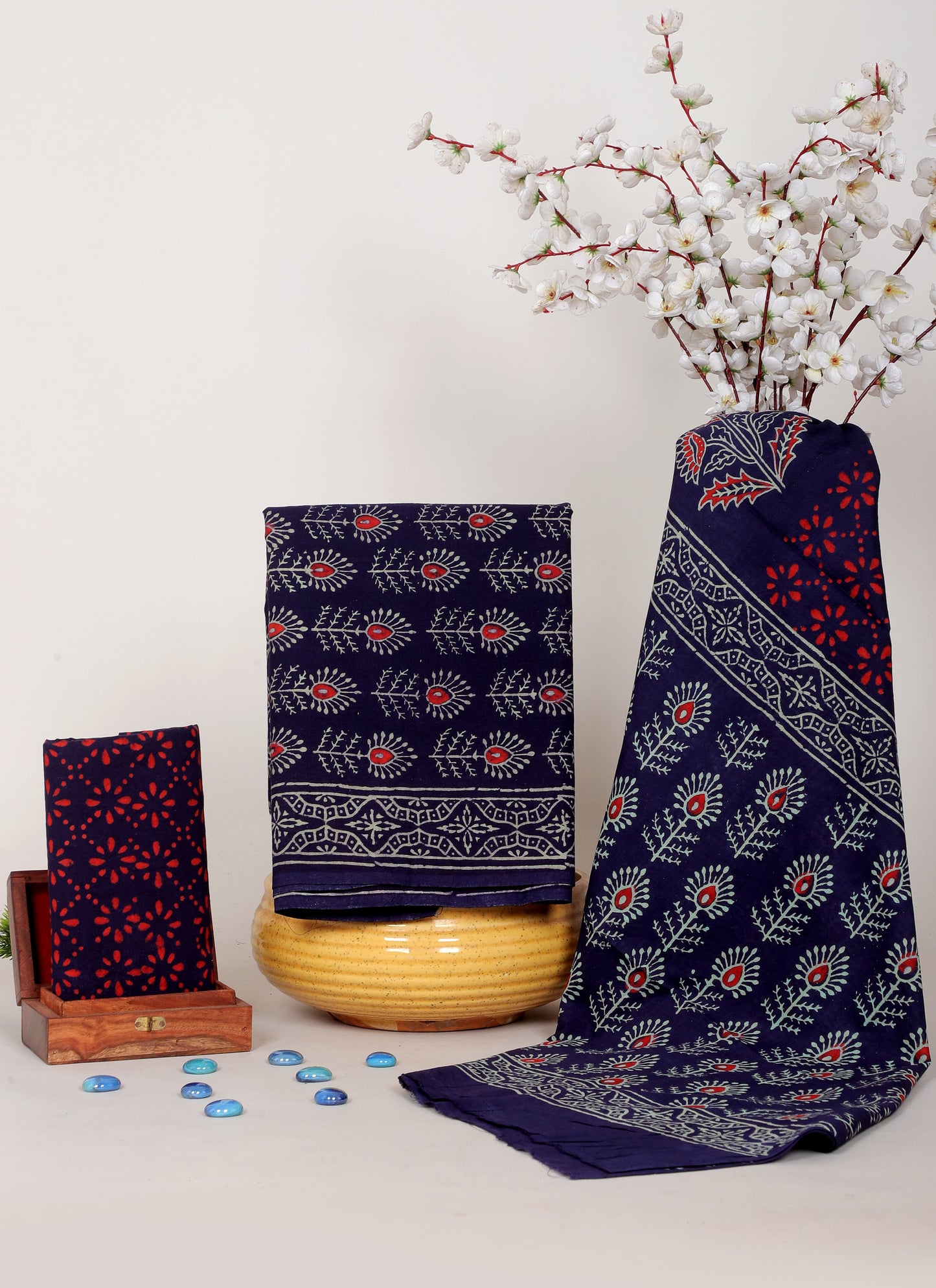 Bagru Hand Block Cotton Salwar Suit Set with Cotton Dupatta