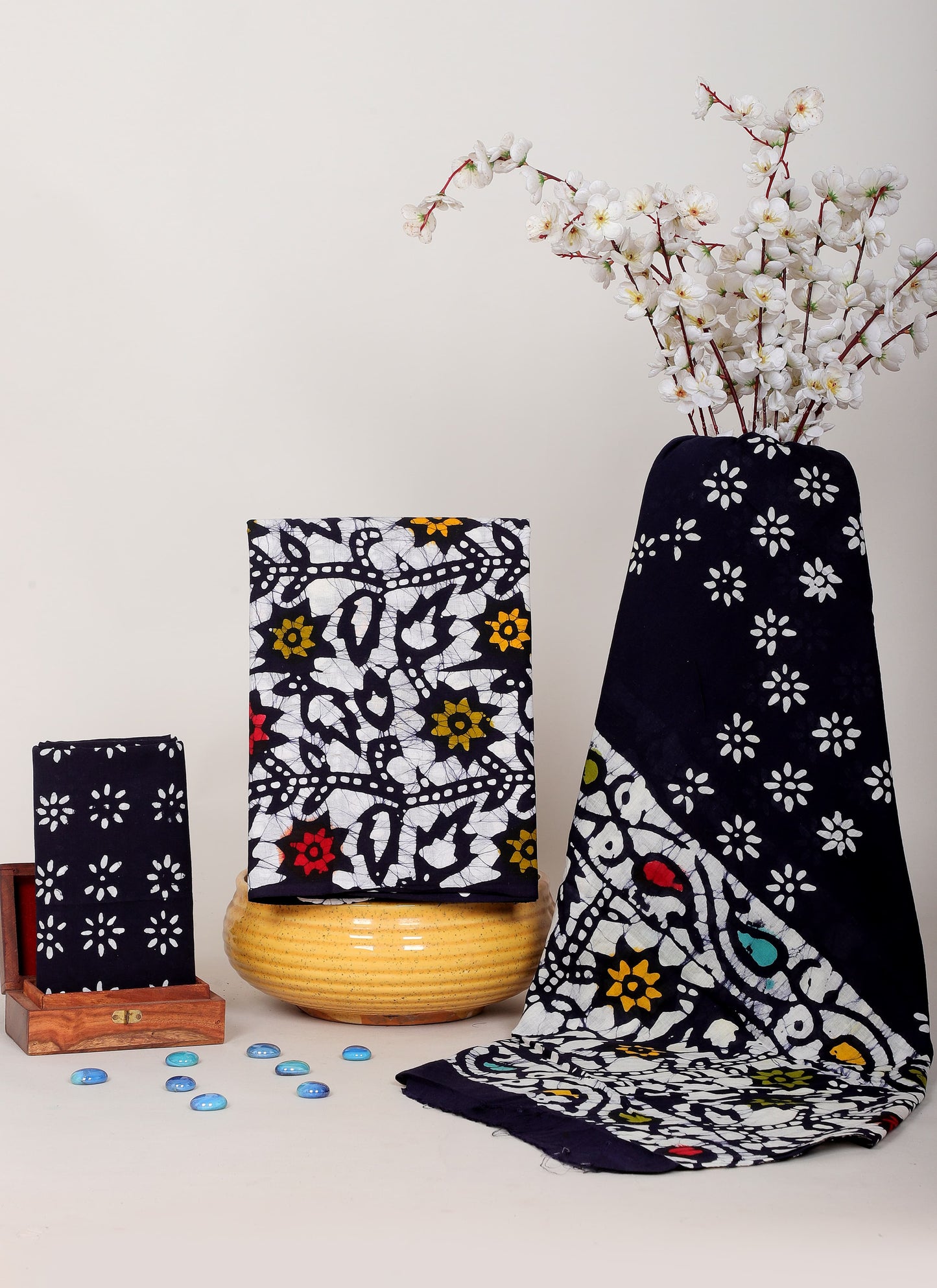 Batik Hand Block Cotton Salwar Suit Set with Cotton Dupatta