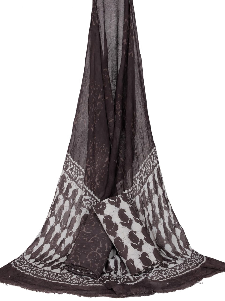 Bagru Hand Block Cotton Salwar Suit Set with Chiffon Dupatta - TSPSCFGB2