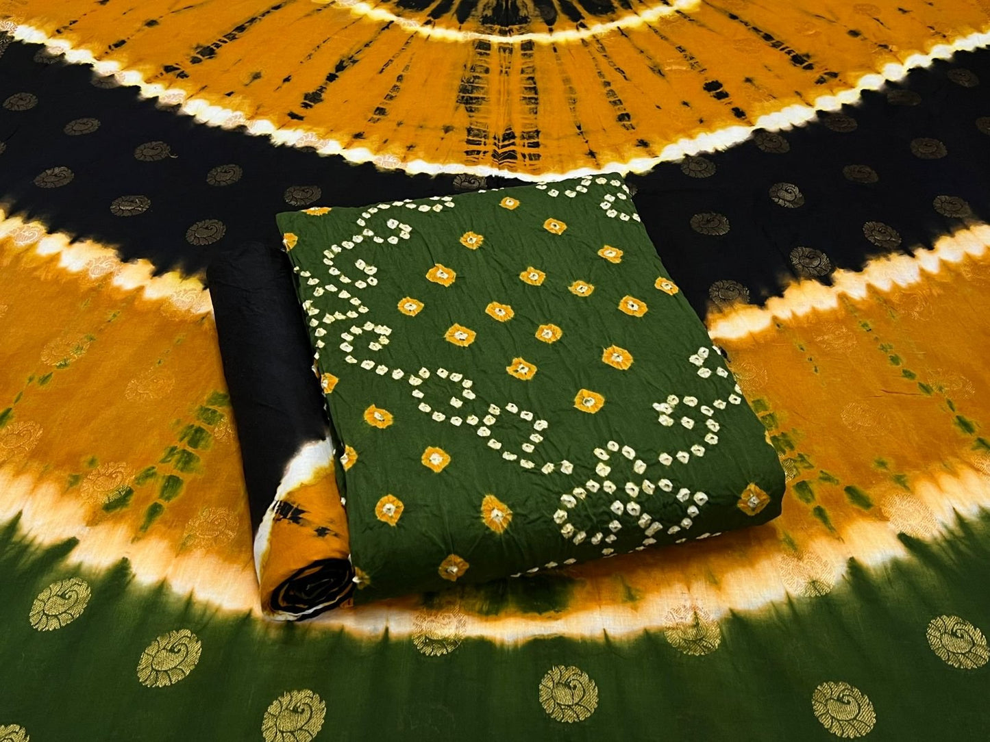Best quality Bandhani Cotton Suit Set with Cotton Dupatta