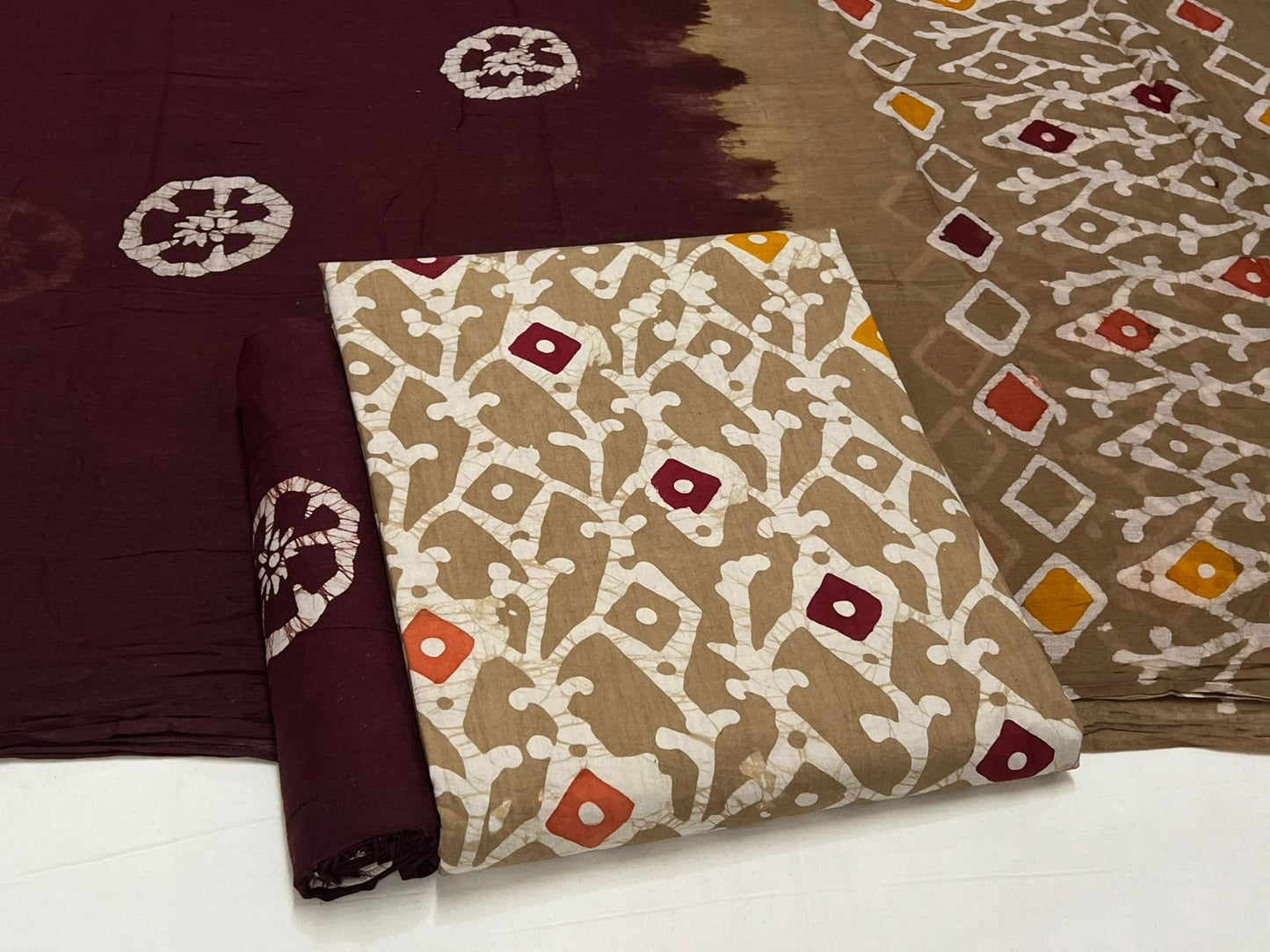 Best quality Bandhani Cotton Suit Set with Cotton Dupatta