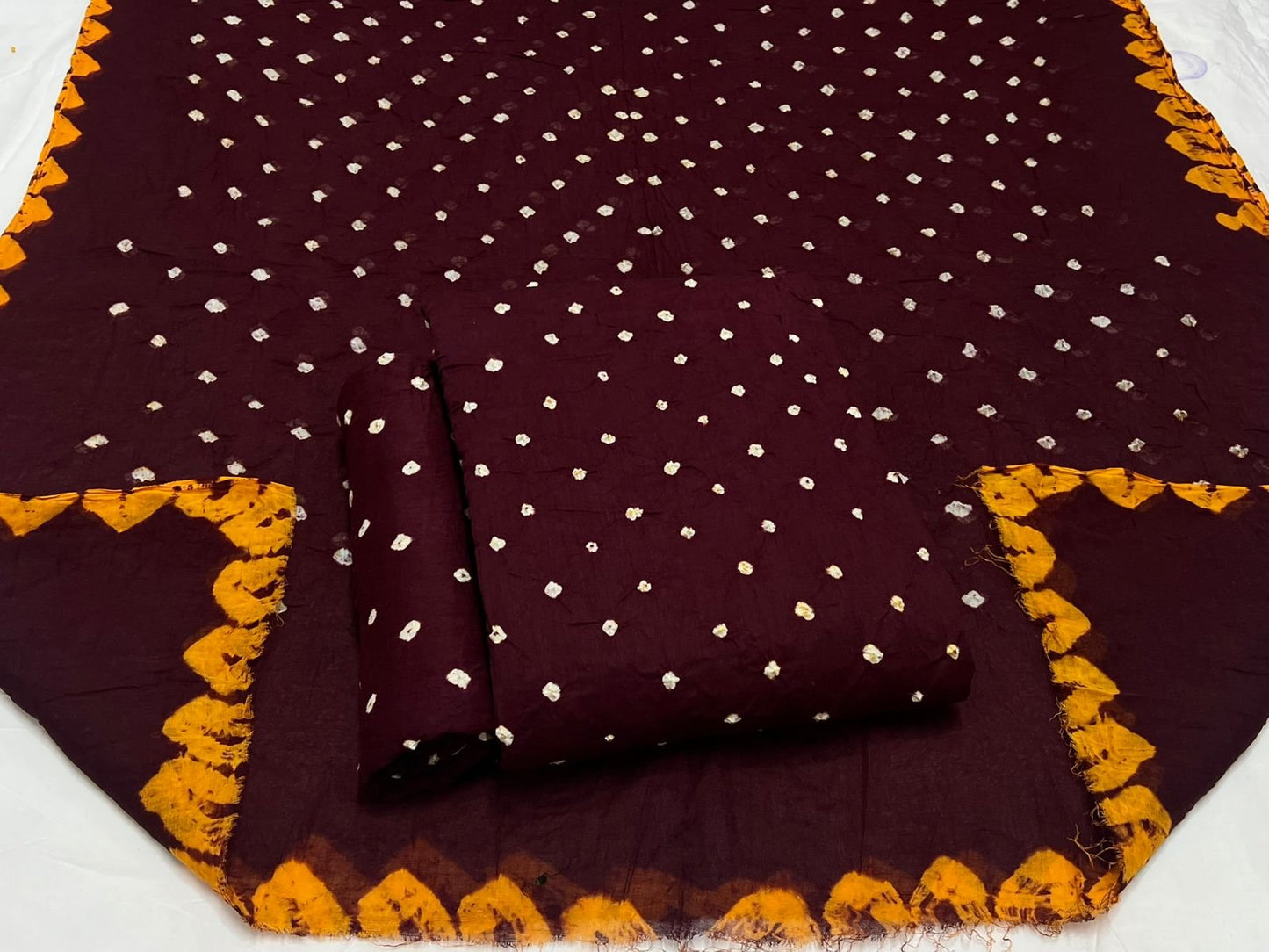 Best quality Bandhani Cotton Suit Set with Cotton Dupatta