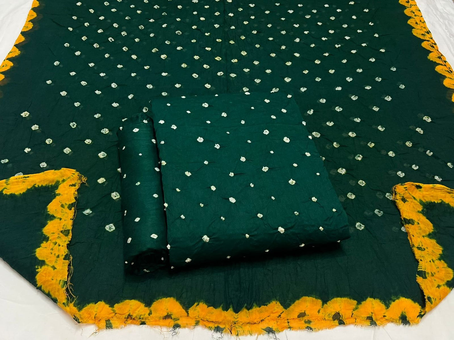 Best quality Bandhani Cotton Suit Set with Cotton Dupatta