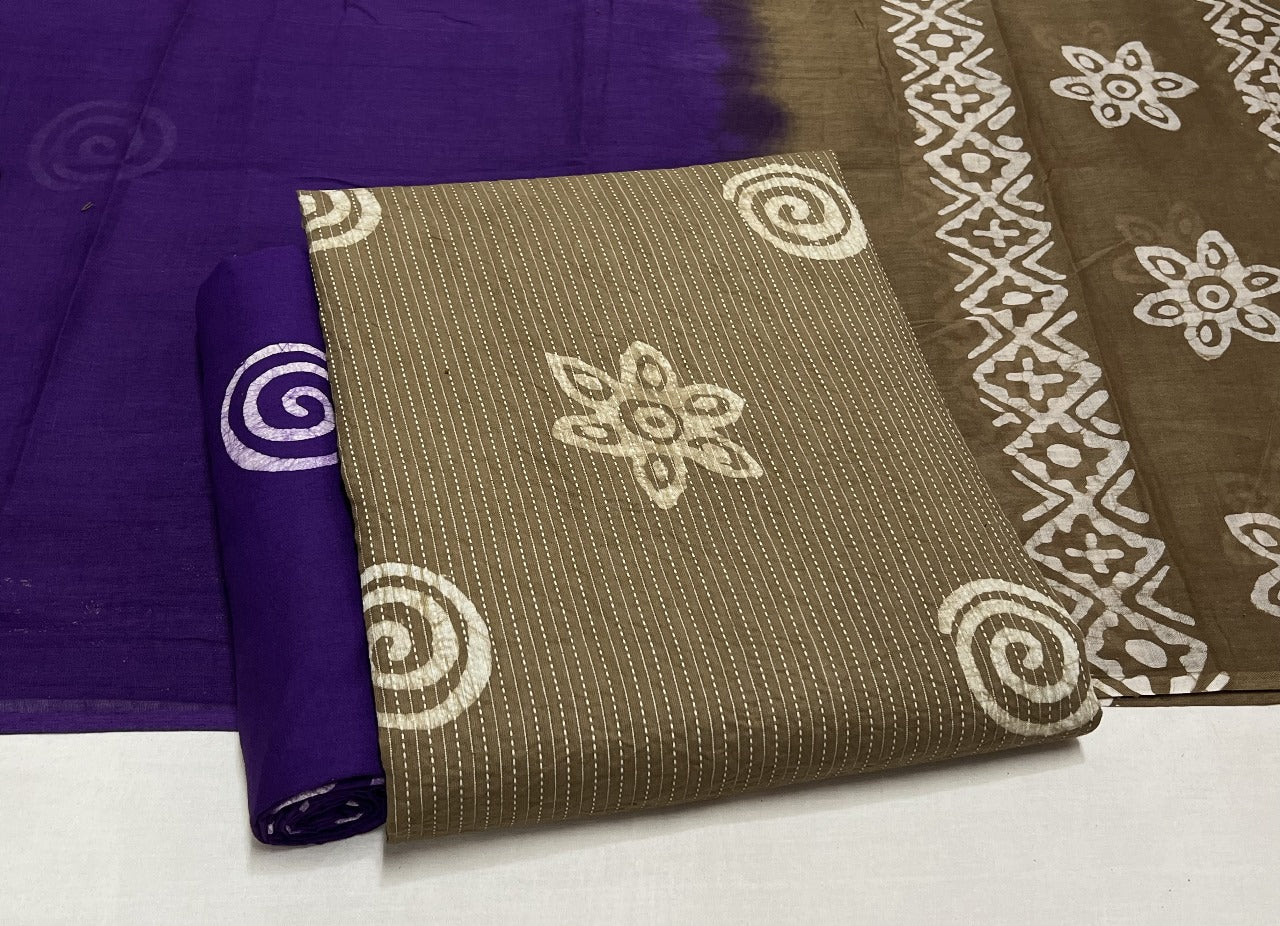 Best quality Bandhani Cotton Suit Set with Cotton Dupatta - TSPSMBDTFA11