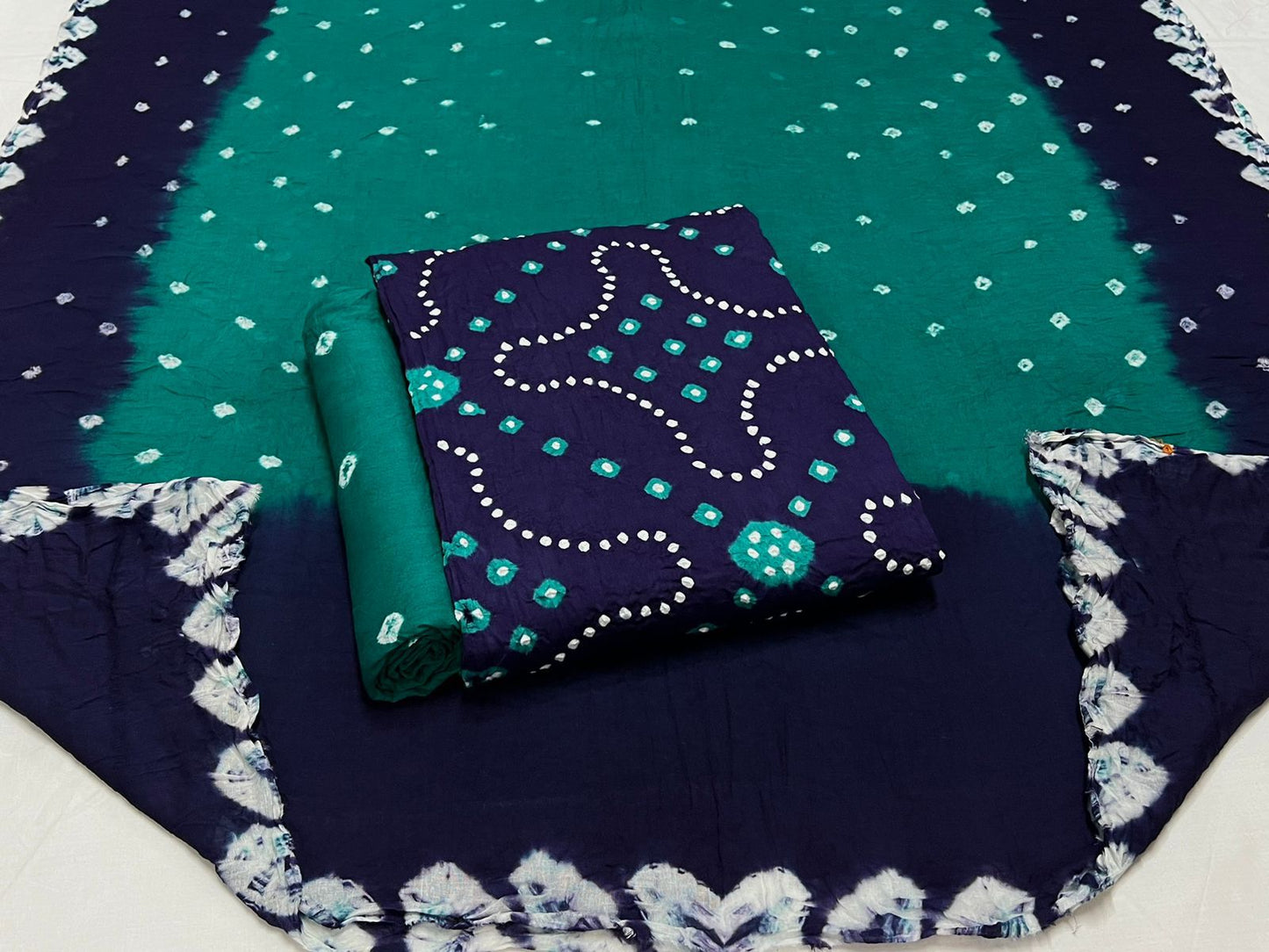 Best quality Bandhani Cotton Suit Set with Cotton Dupatta - TSPSMBDTFA38