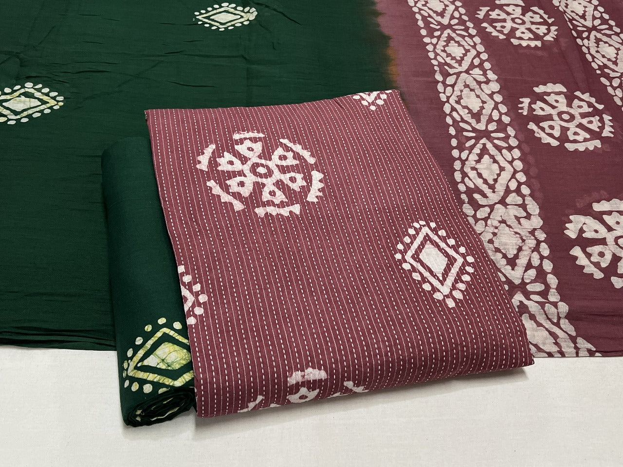 Best quality Bandhani Cotton Suit Set with Cotton Dupatta - TSPSMBDTFA8