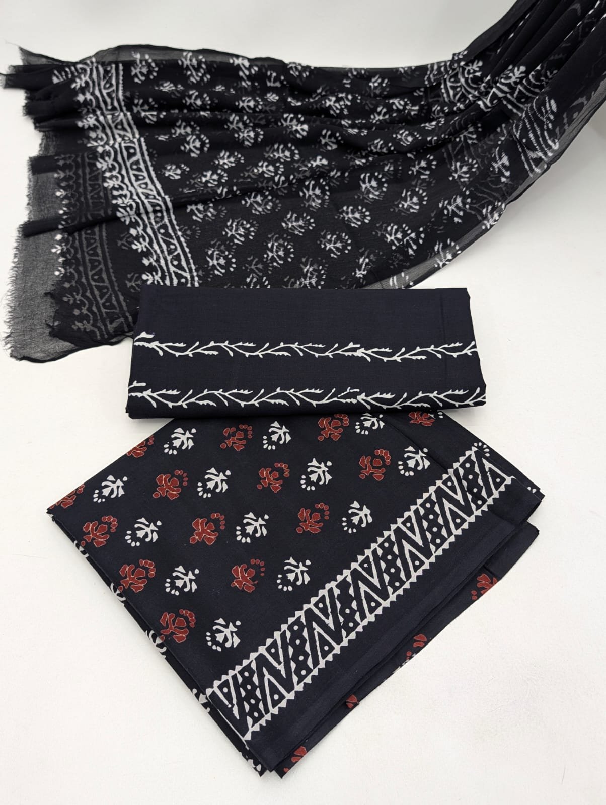 hand block chiffon salwa suit set