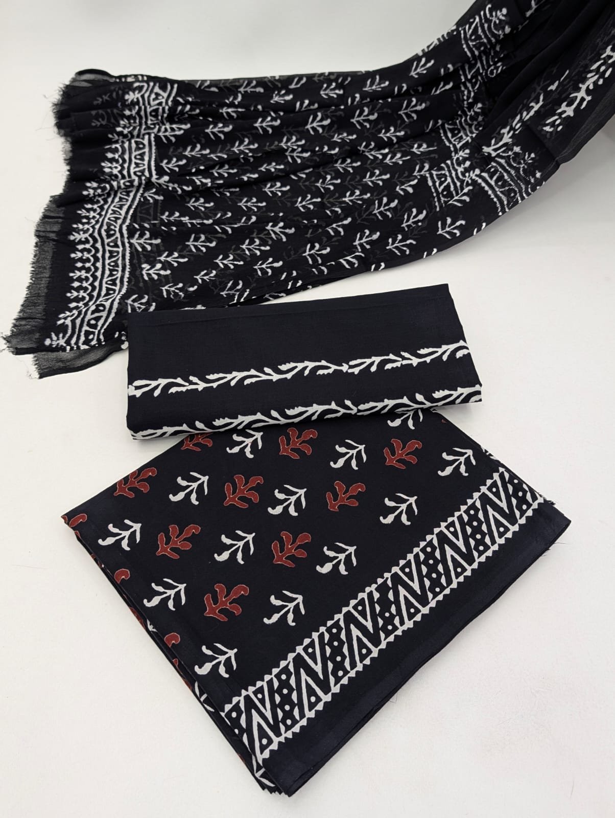 hand block chiffon salwa suit set