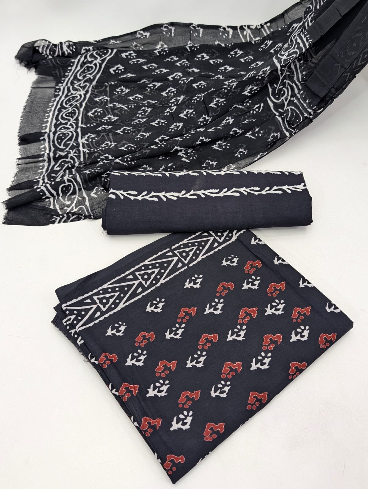 hand block chiffon salwa suit set