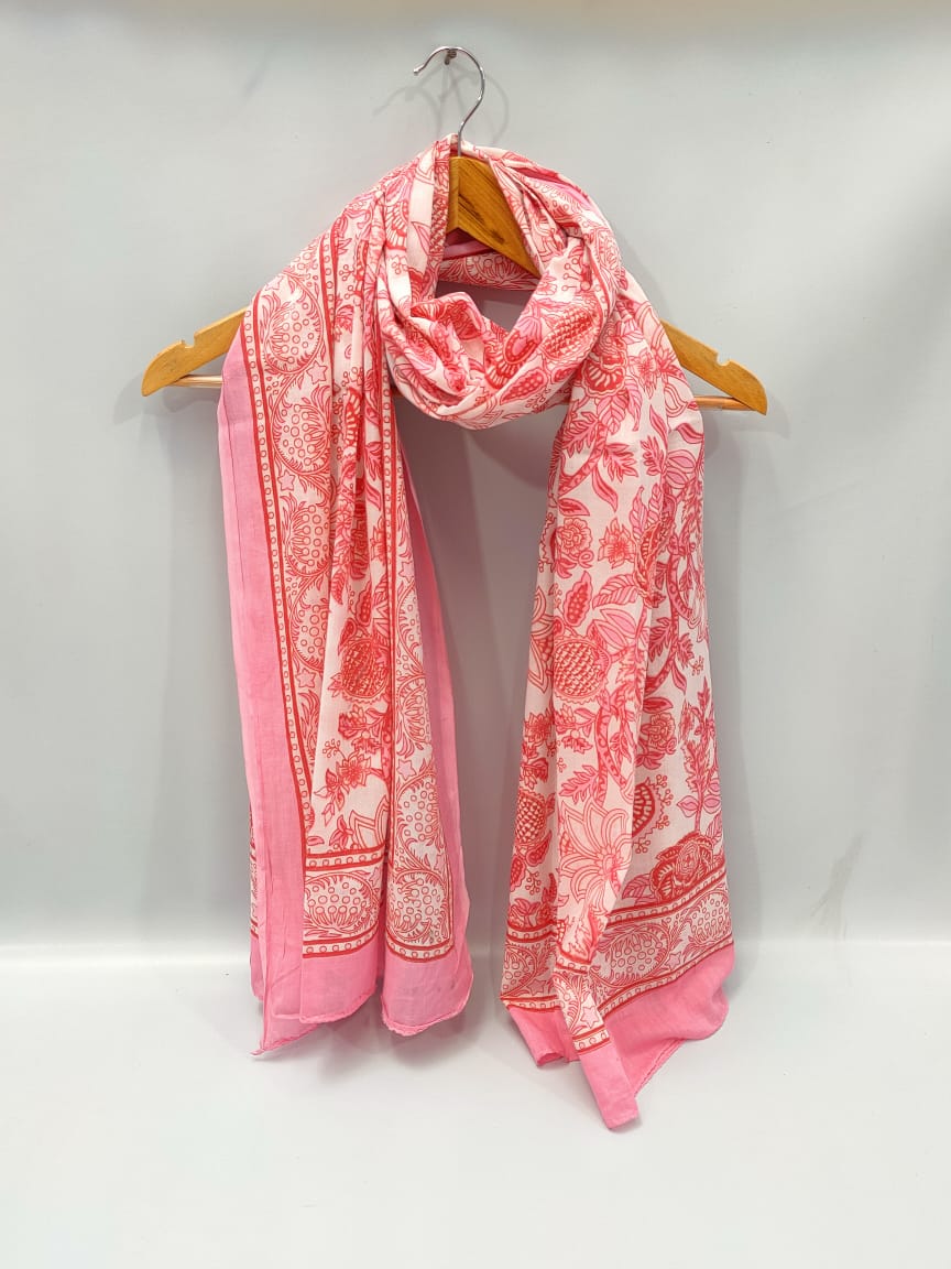 2 meter hand block printed Dupatta Stole