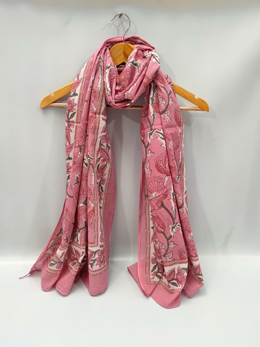 2 meter hand block printed Dupatta Stole