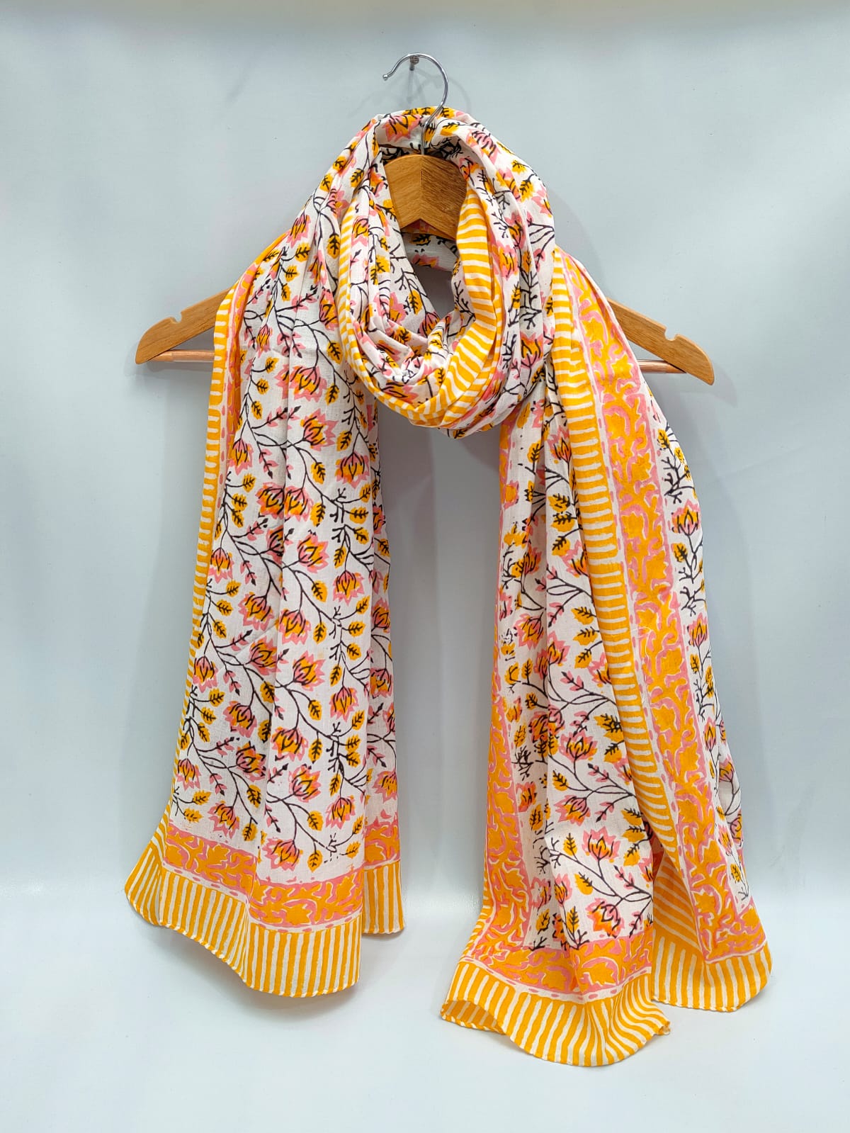 2 meter cotton Stole Dupatta Hand block printed