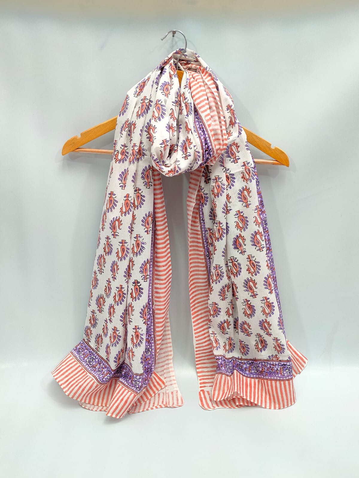 2 meter cotton Stole Dupatta Hand block printed