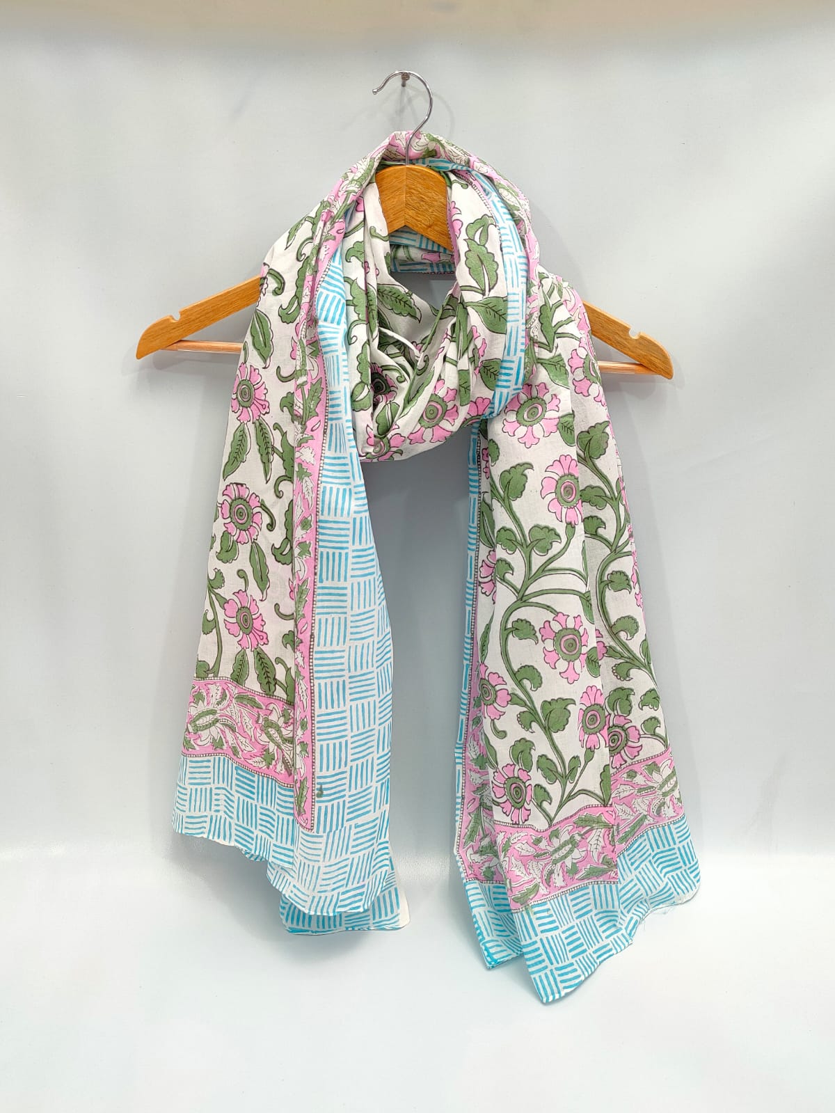 2 meter cotton Stole Dupatta Hand block printed