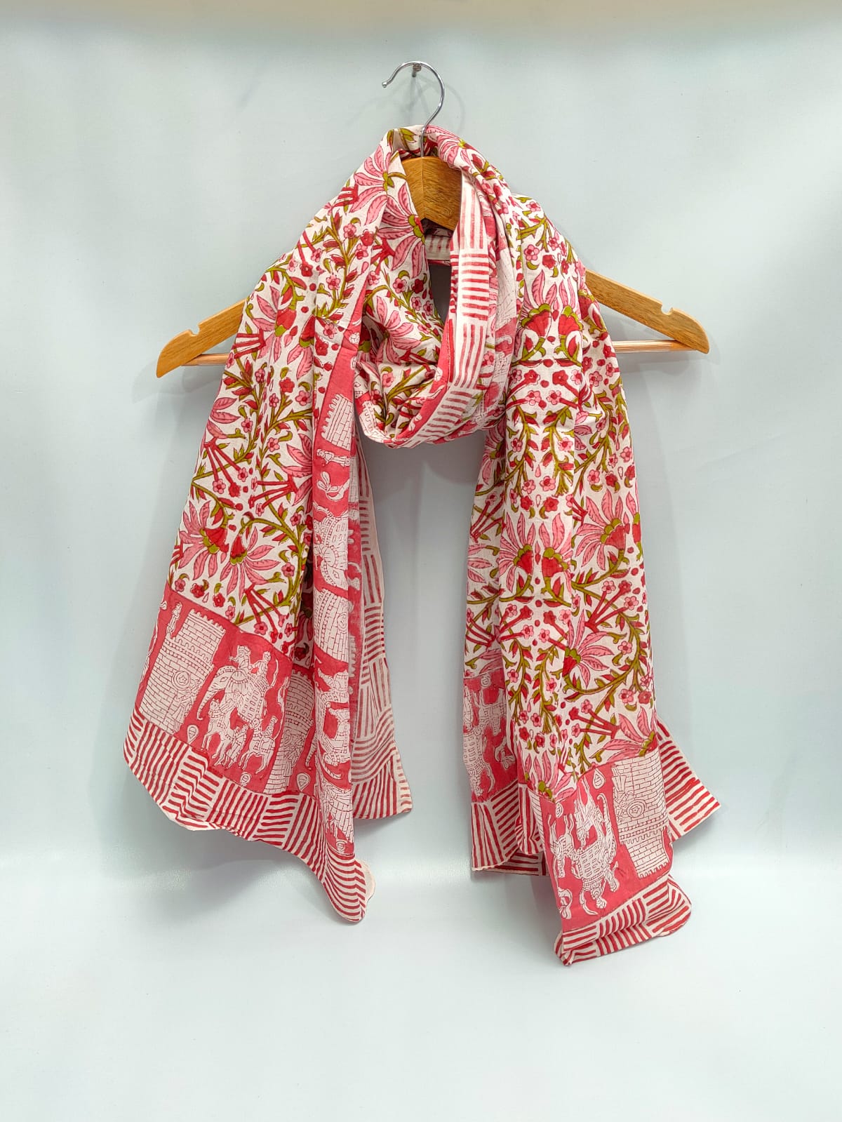 2 meter cotton Stole Dupatta Hand block printed