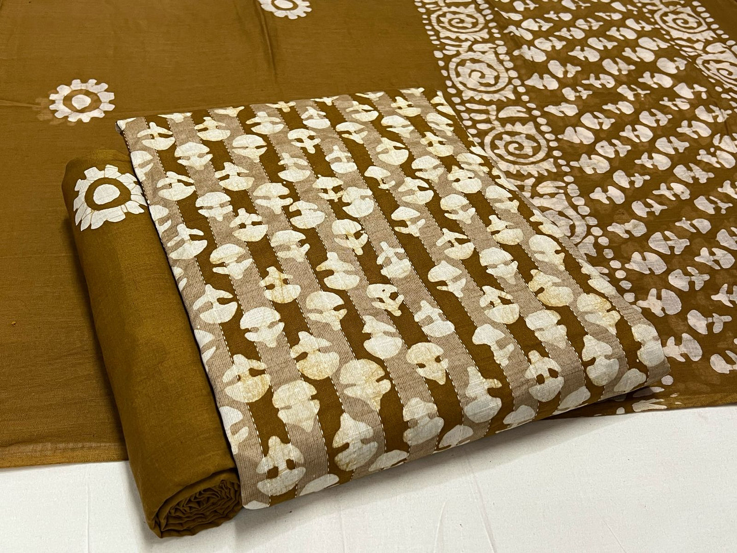 Batik Cotton Suit Set with Cotton Dupatta