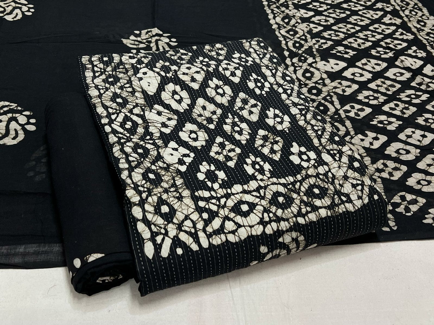 Batik Cotton Suit Set with Cotton Dupatta