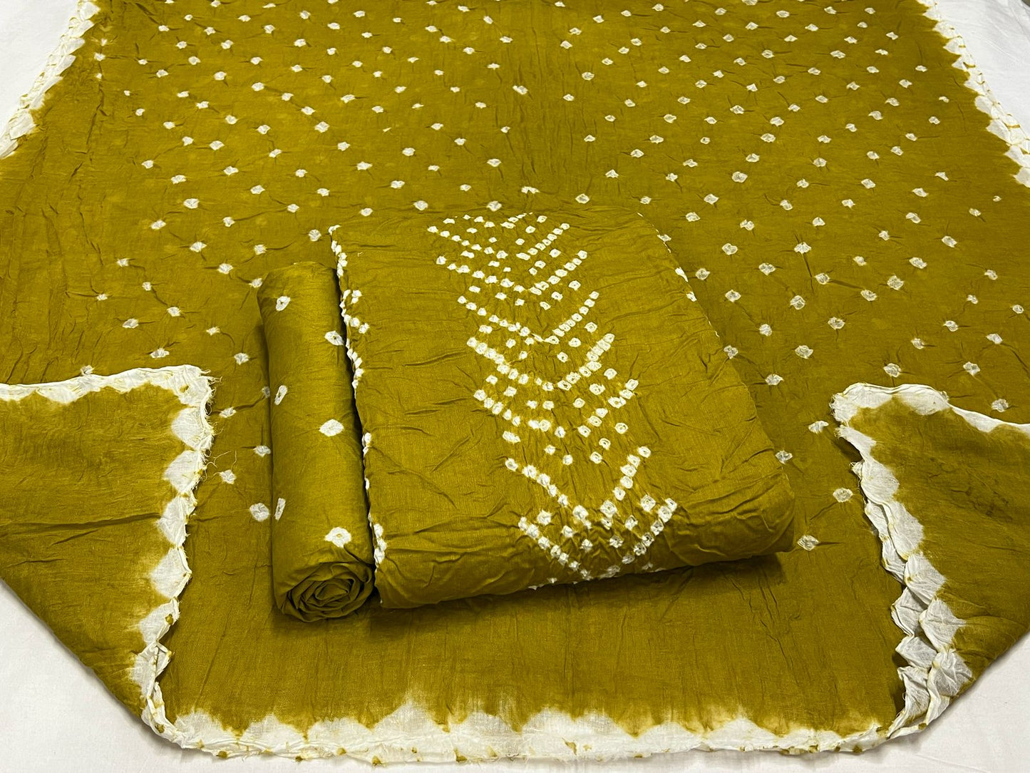 Best quality Bandhani Cotton Suit Set with Cotton Dupatta