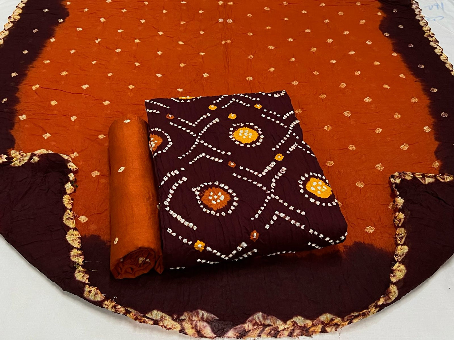 Best quality Bandhani Cotton Suit Set with Cotton Dupatta