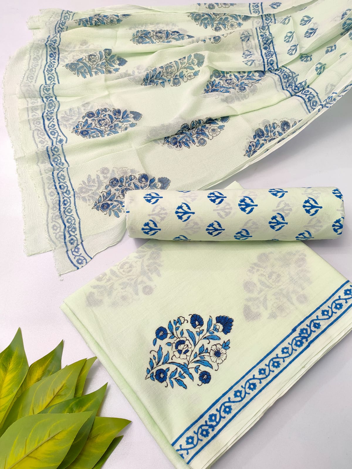 hand block chiffon salwa suit set