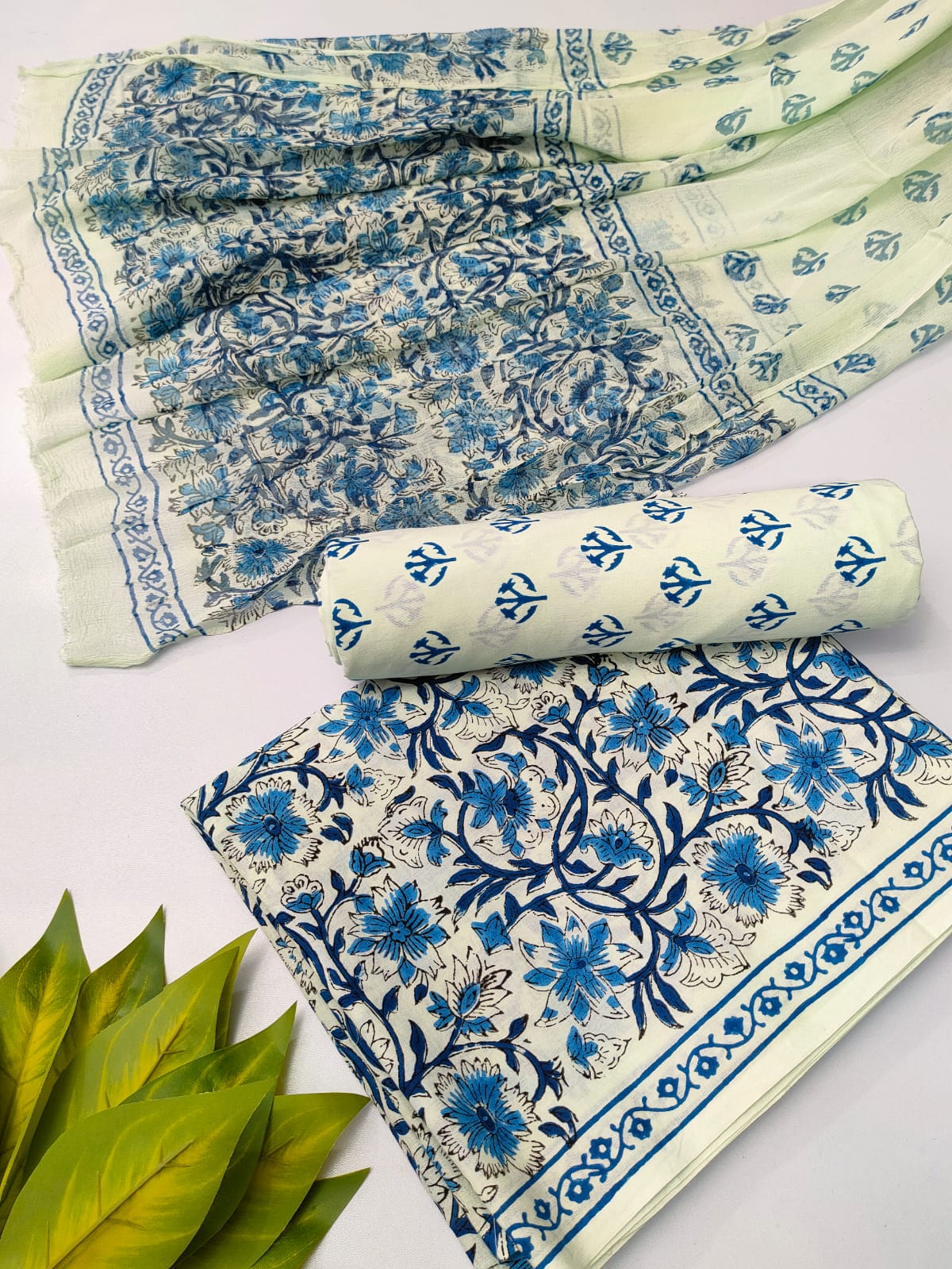 hand block chiffon salwa suit set