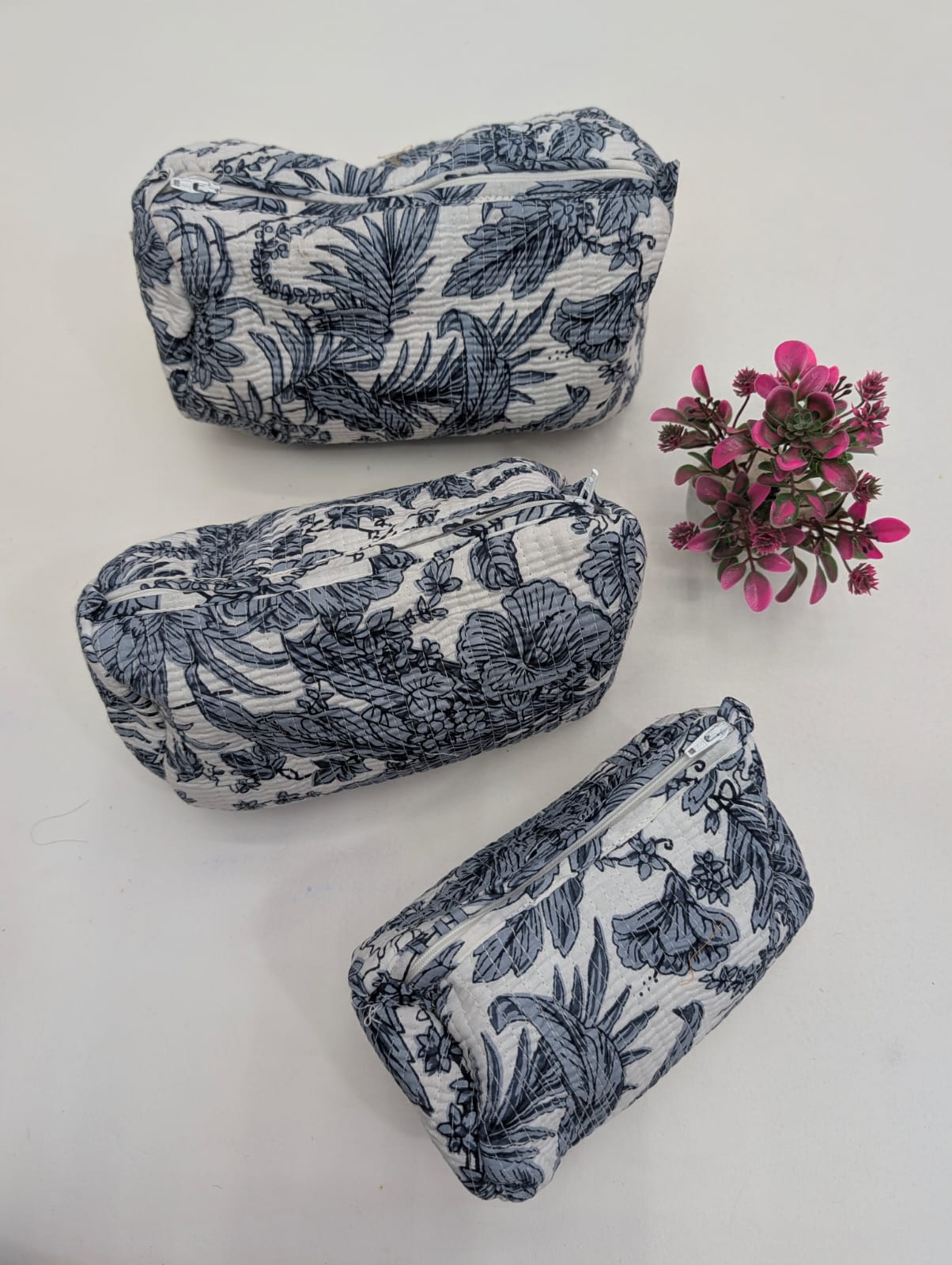 Set of 3 Pouches With A Waterproof Lining, Perfect For Cosmetics