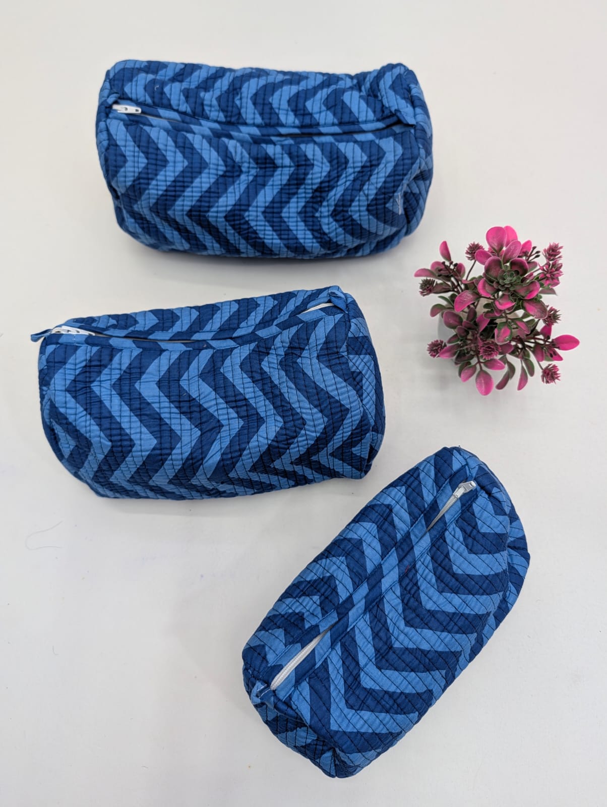 Set of 3 Pouches With A Waterproof Lining, Perfect For Cosmetics