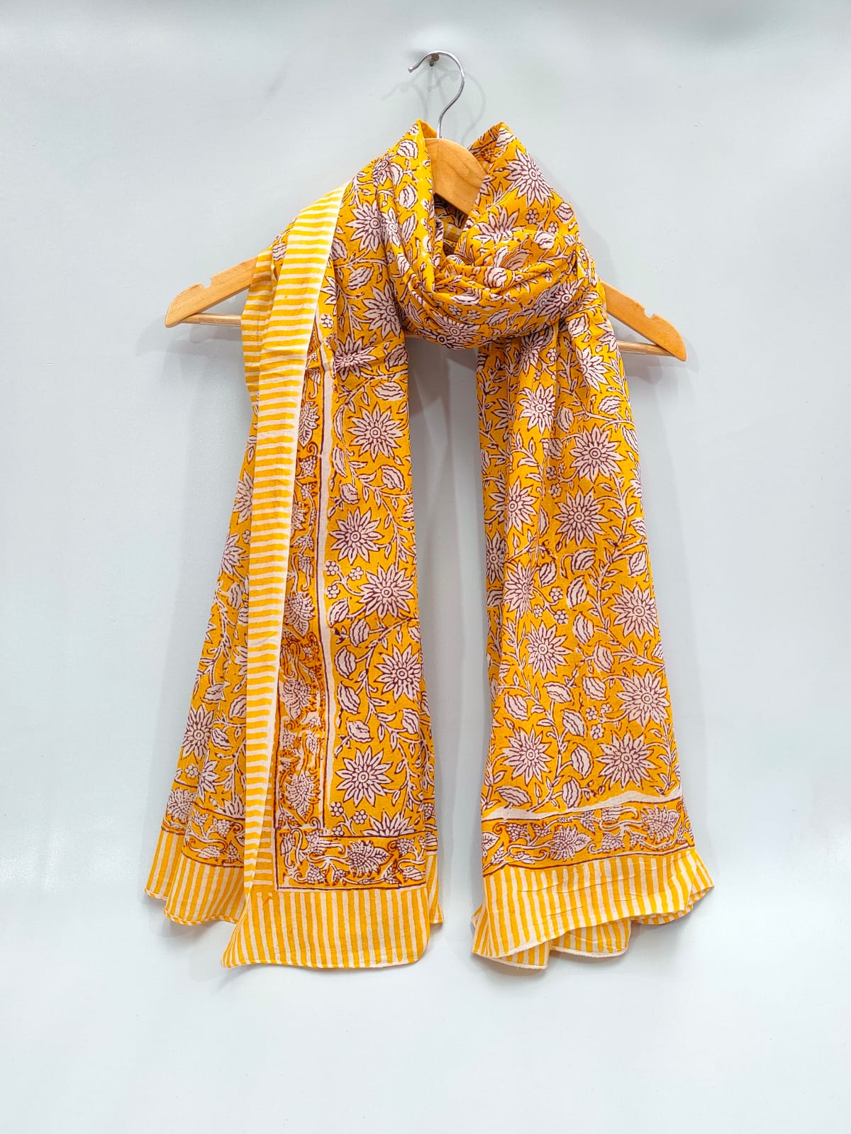 mul cotton hand block printed stole