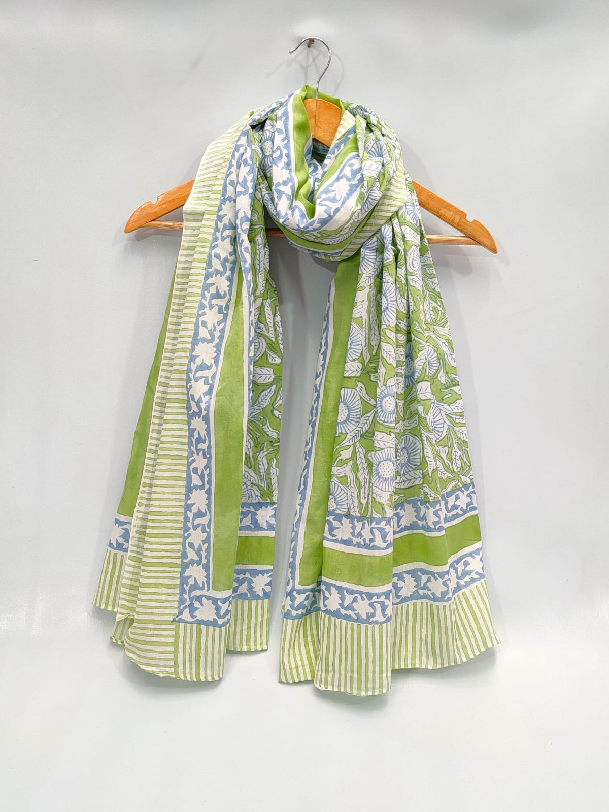 mul cotton hand block printed stole