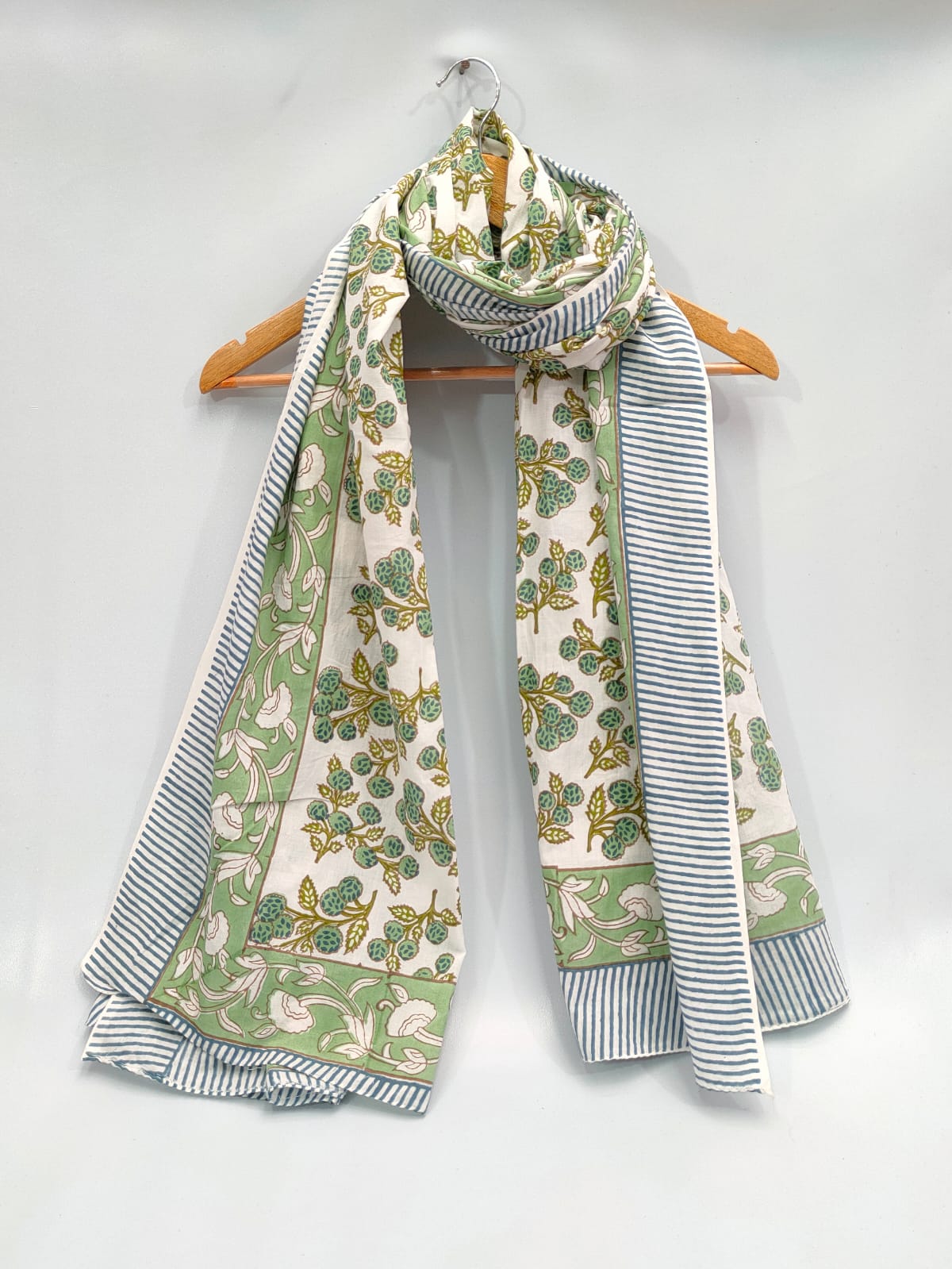 mul cotton hand block printed stole