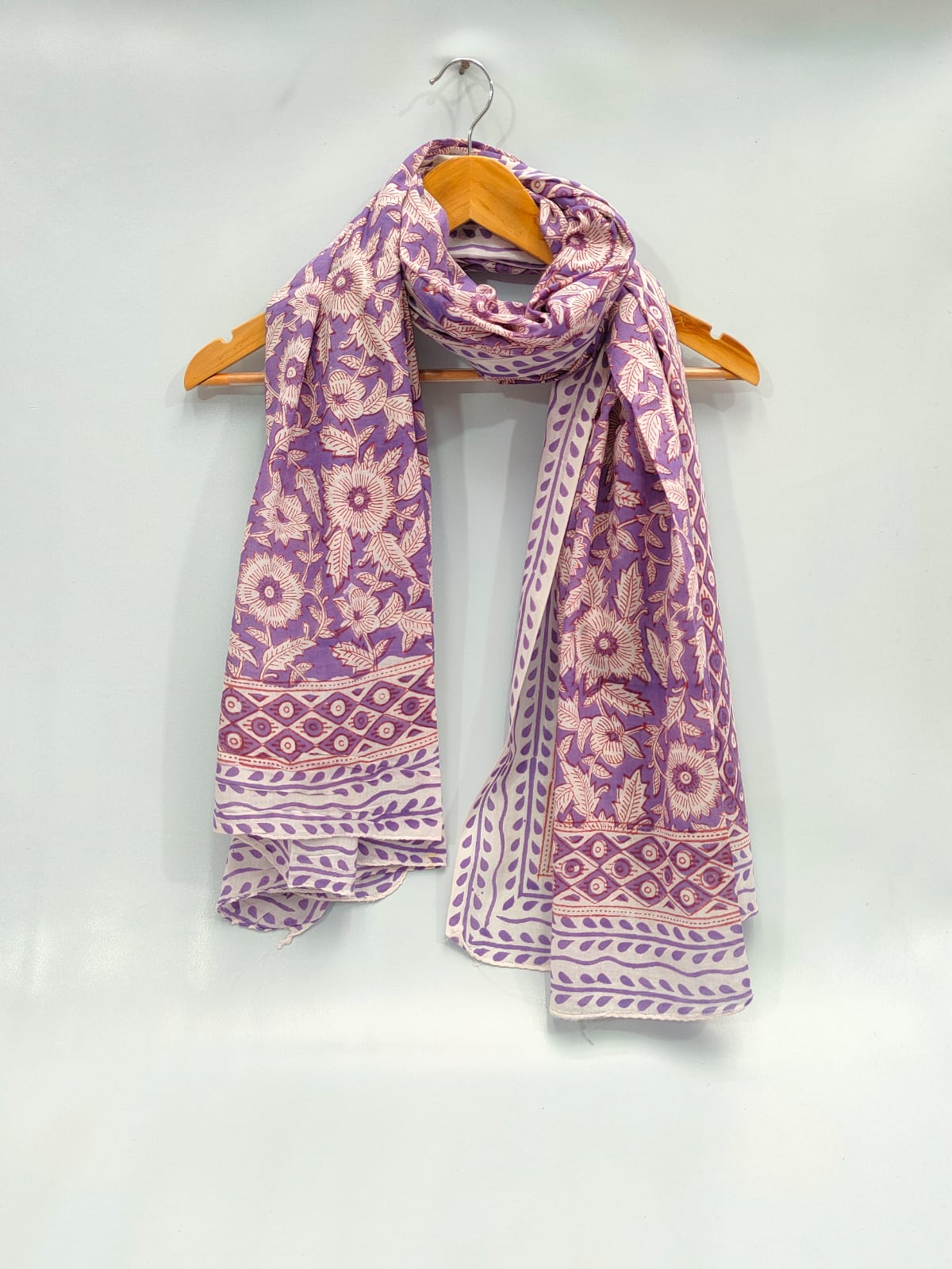 mul cotton hand block printed stole