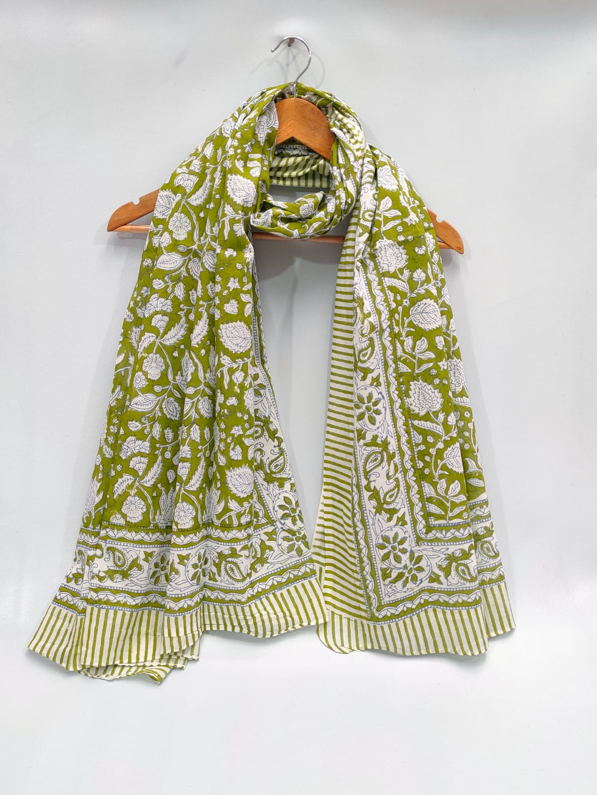 mul cotton hand block printed stole