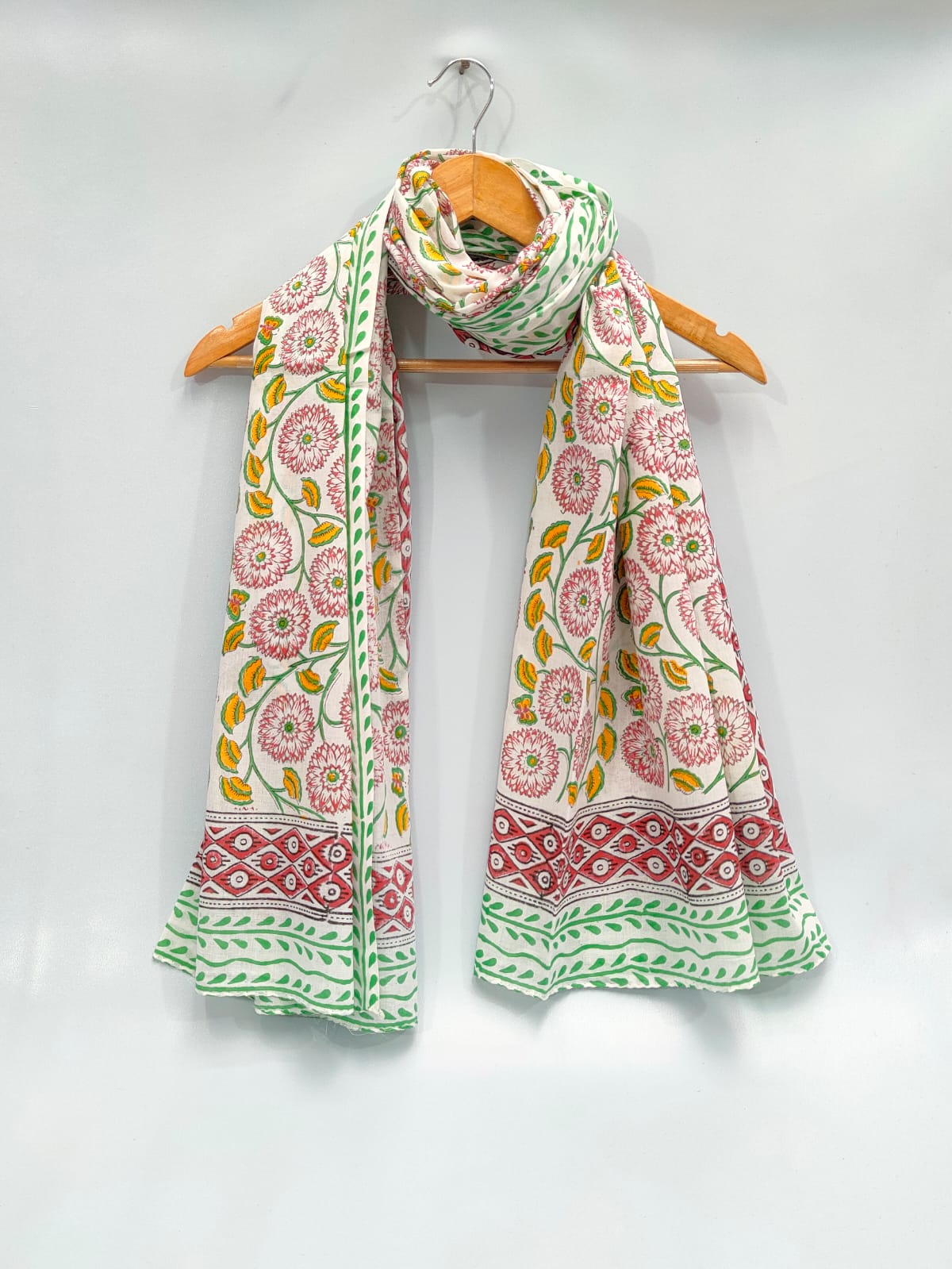 mul cotton hand block printed stole