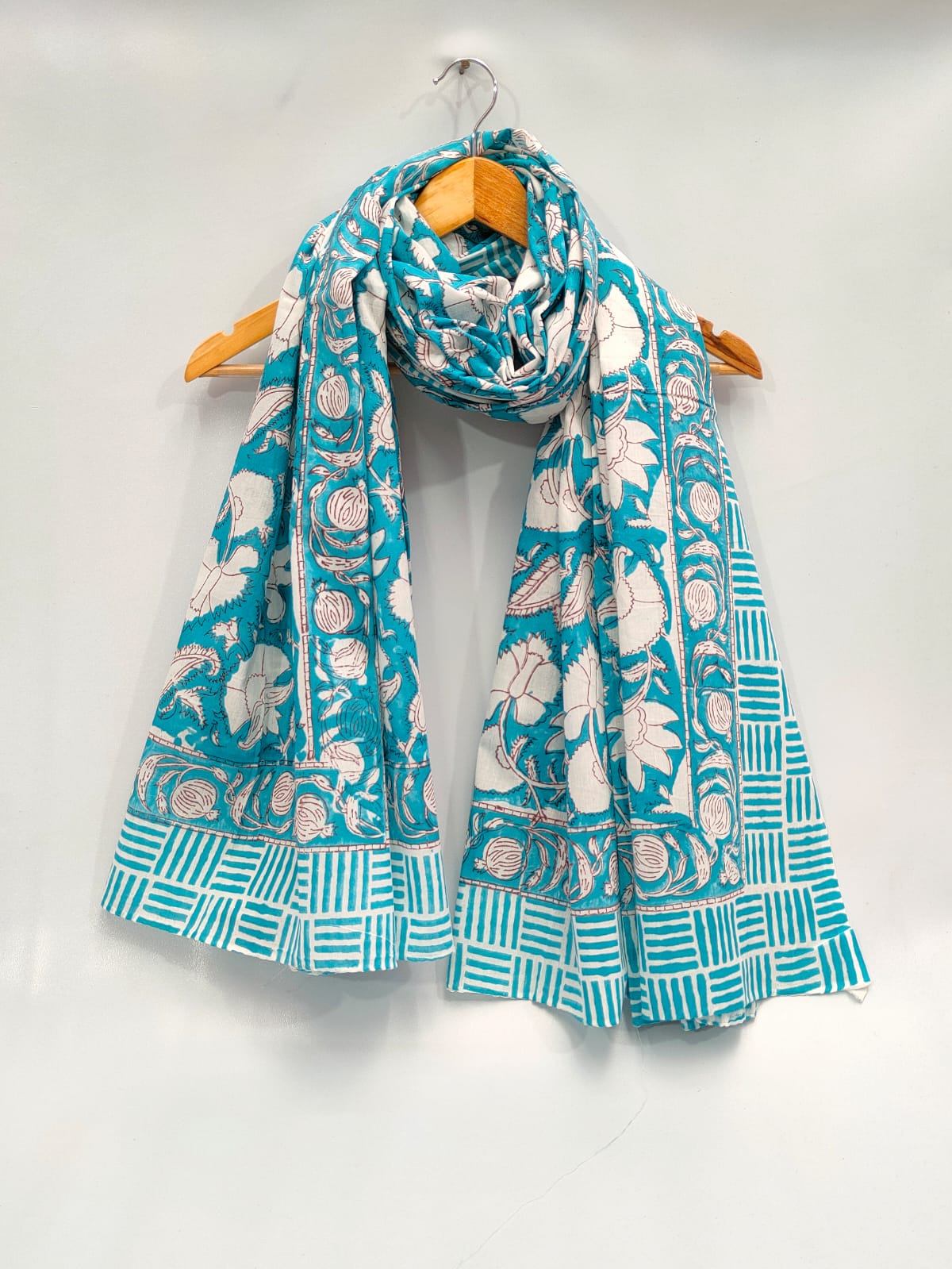mul cotton hand block printed stole