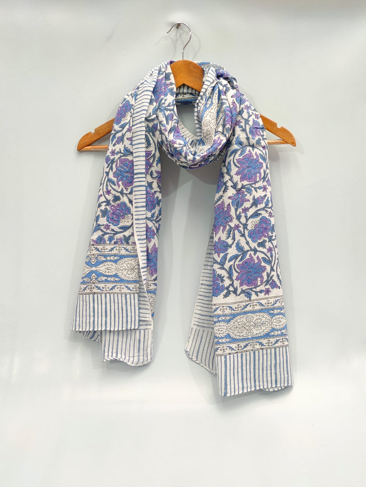 mul cotton hand block printed stole