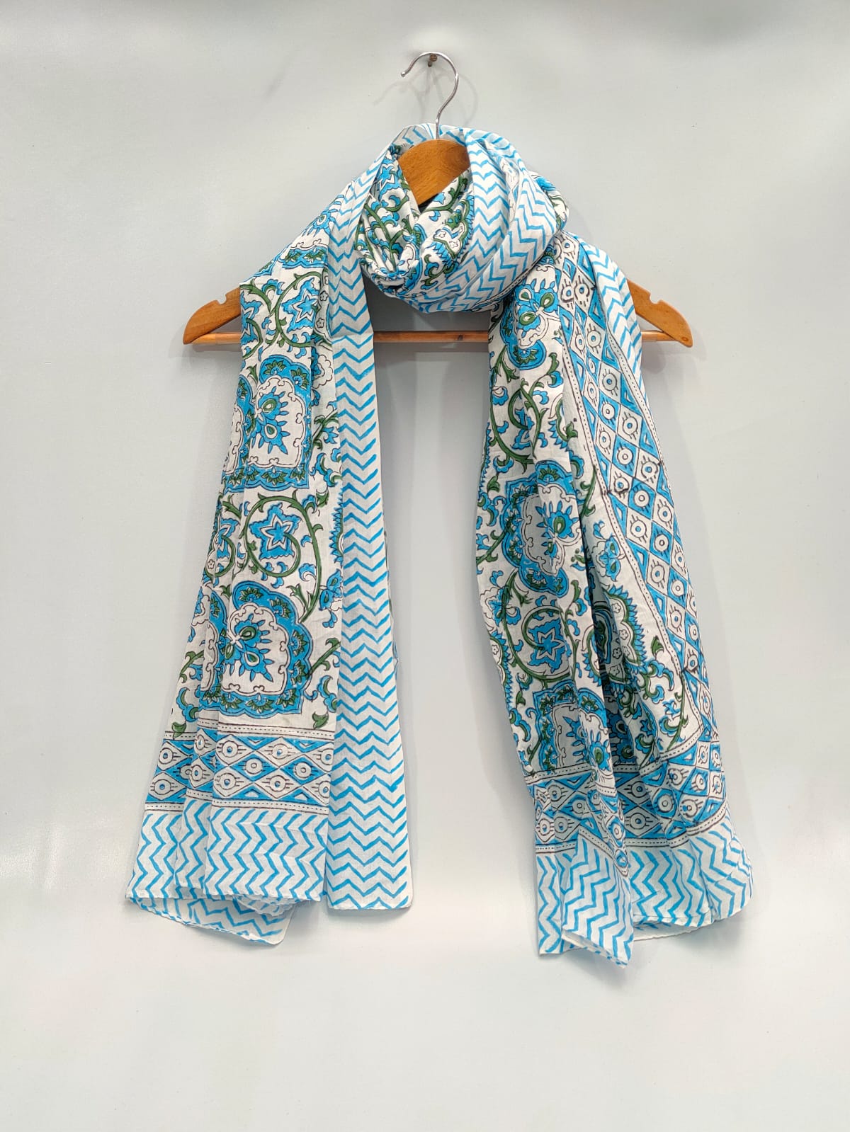 mul cotton hand block printed stole