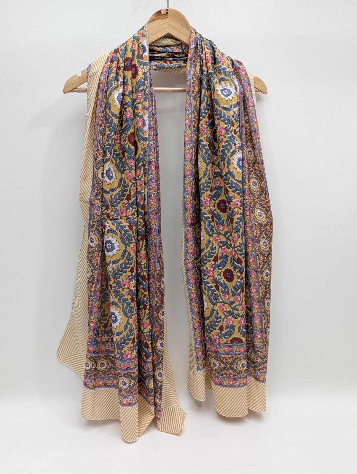 Multi-color ethnic motif cotton stole India