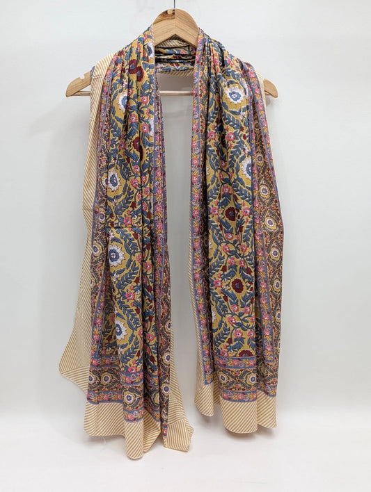 Multi-color ethnic motif cotton stole India