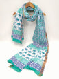 Mul-Cotton Sanganeri Hand Block Printed Dupatta
