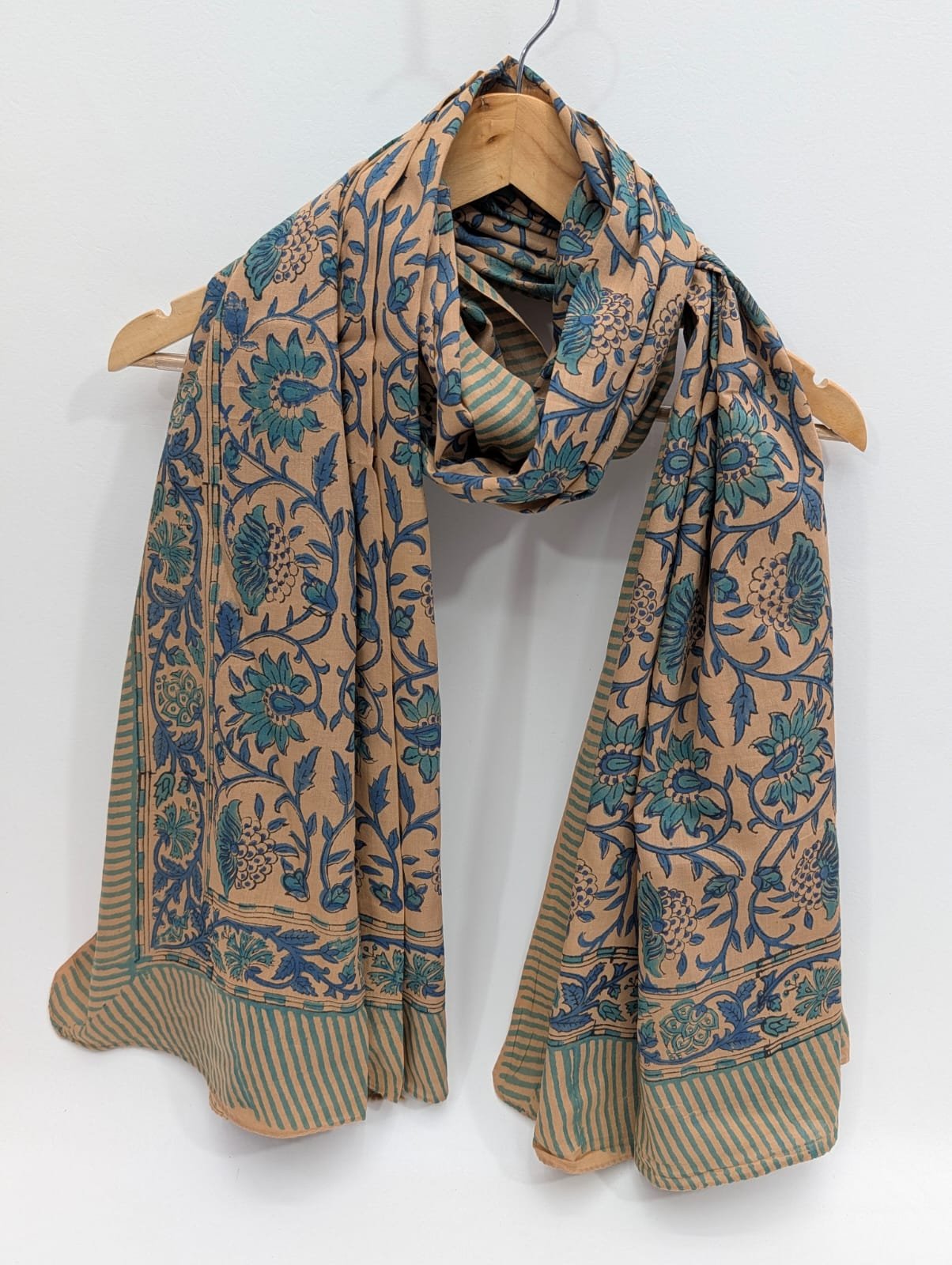 2 Meter Mul Cotton Block Printed Stole / Dupatta - Sanganeri Printed Sarong