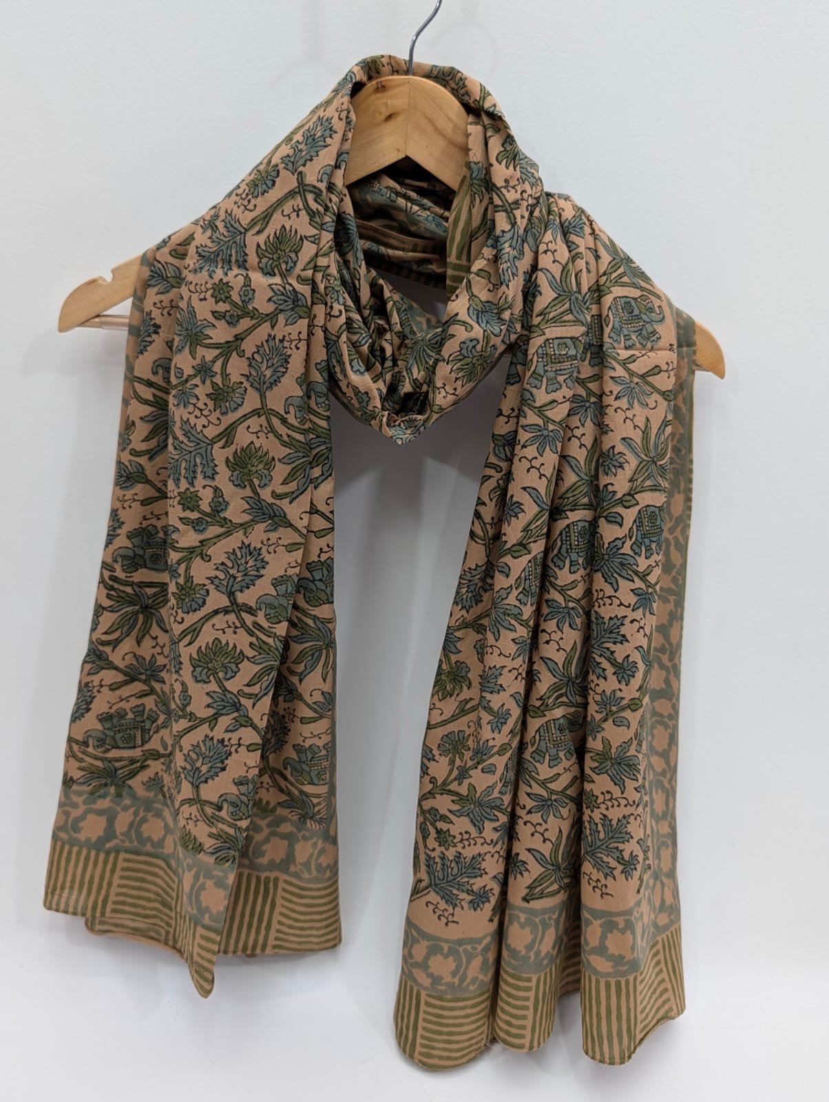 2 Meter Mul Cotton Block Printed Stole / Dupatta - Sanganeri Printed Sarong