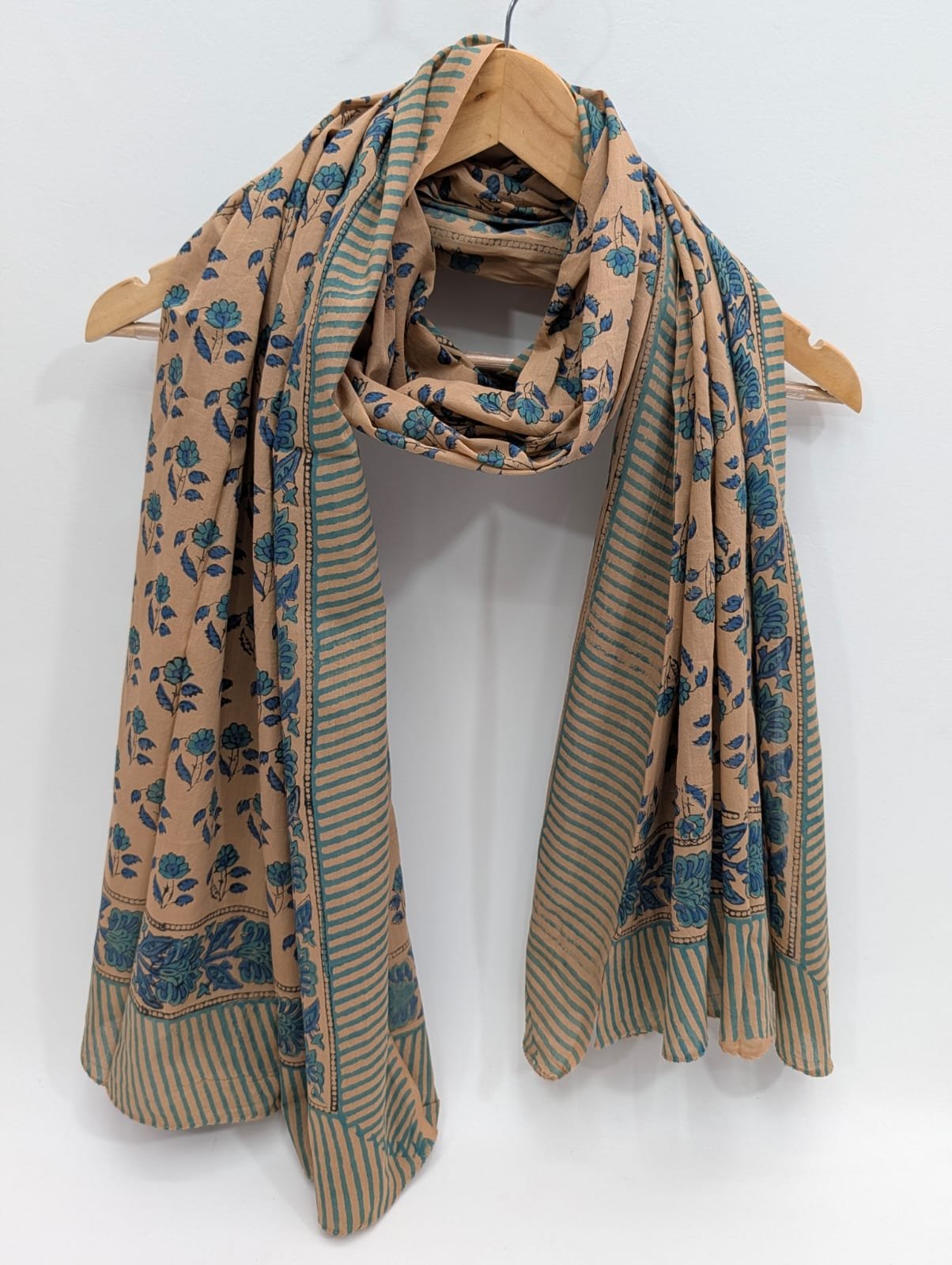 2 Meter Mul Cotton Block Printed Stole / Dupatta - Sanganeri Printed Sarong