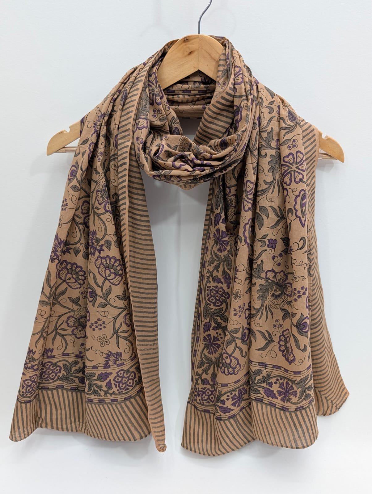 2 Meter Mul Cotton Block Printed Stole / Dupatta - Sanganeri Printed Sarong